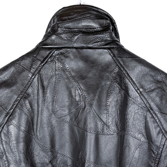 Vintage Patchwork Leather Bomber Jacket - Picture 8 of 10